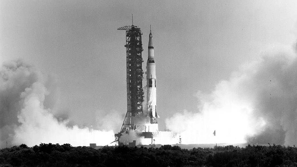 Apollo 11 launching from Florida on July 16, 1969.  Credit: NASA